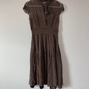 Dark Silk Ghostly Grey Brown Dress